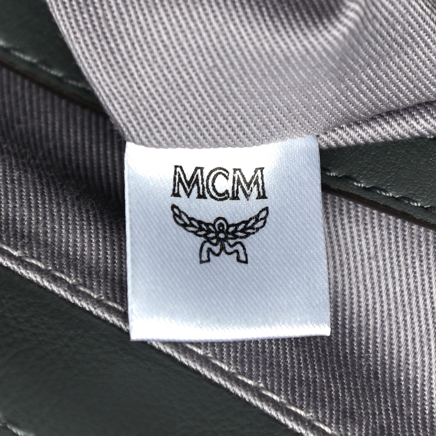MCM Calfskin Ottomar Monogram Medium Klara Top Zip Tote Charcoal 7 of 11