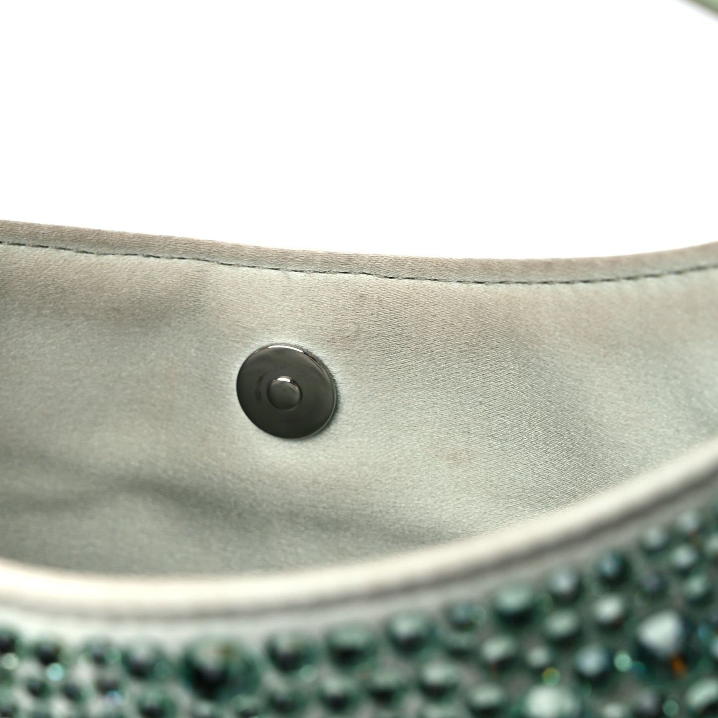 Satin Crystal Cleo Adjustable Strap Shoulder Bag Acqua