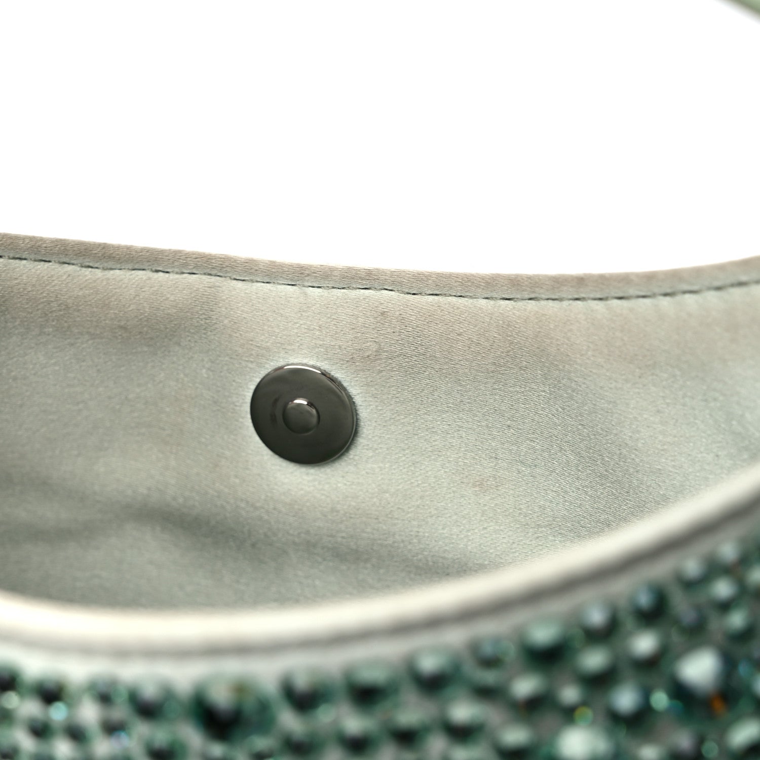 Prada Satin Crystal Cleo Adjustable Strap Shoulder Bag Acqua 10 of 11