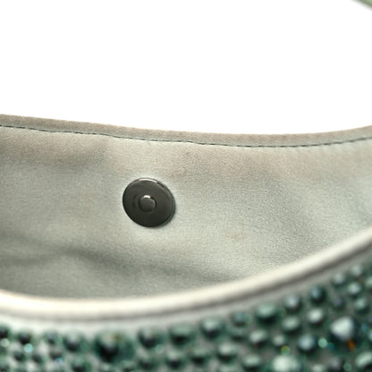 Prada Satin Crystal Cleo Adjustable Strap Shoulder Bag Acqua 10 of 11