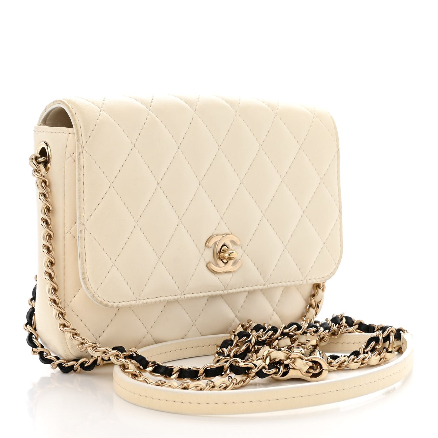 Lambskin Quilted Side Packs White Black