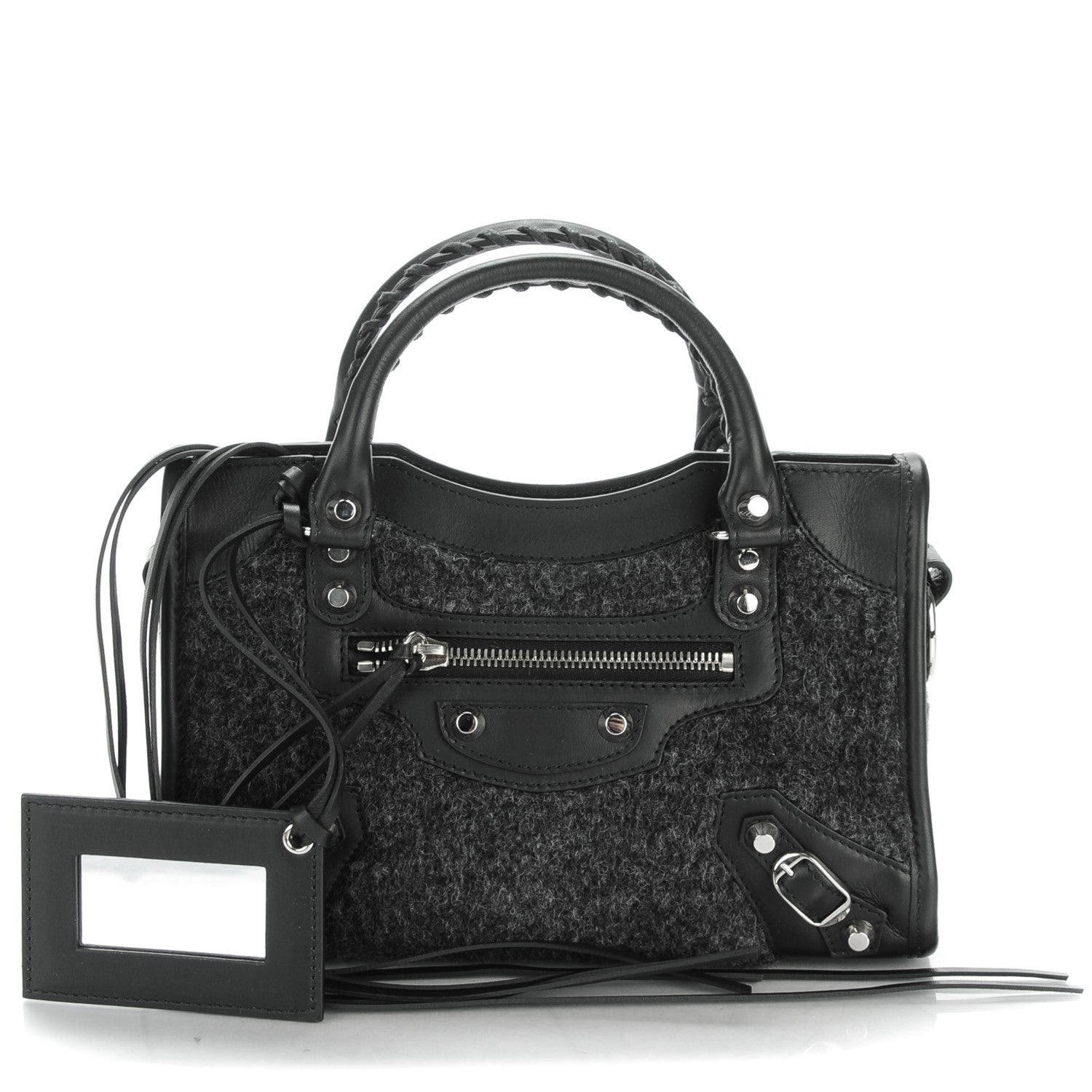 Balenciaga Alpaca Calfskin Classic Silver Hardware Mini City Black 1 of 8