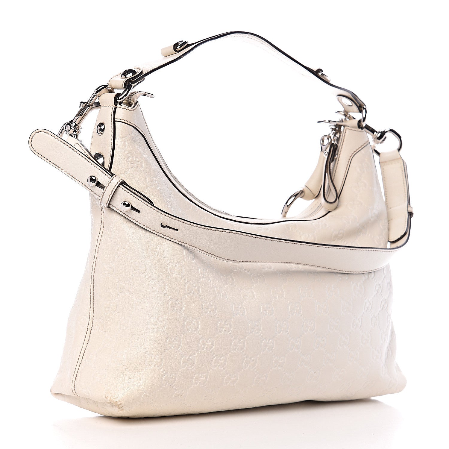 Gucci Guccissima Medium Icon Bit Hobo White 2 of 11