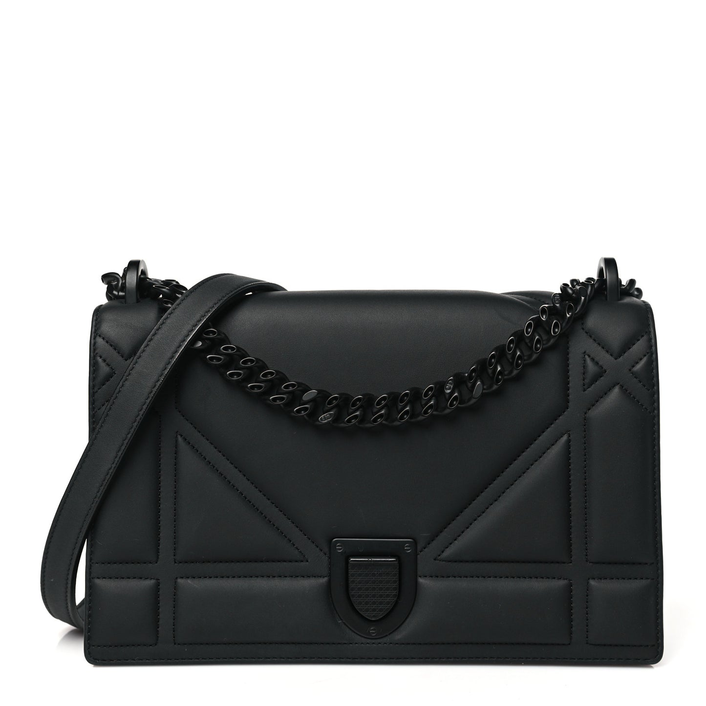 Ultra Matte Calfskin Studded Medium Diorama Flap Bag Black