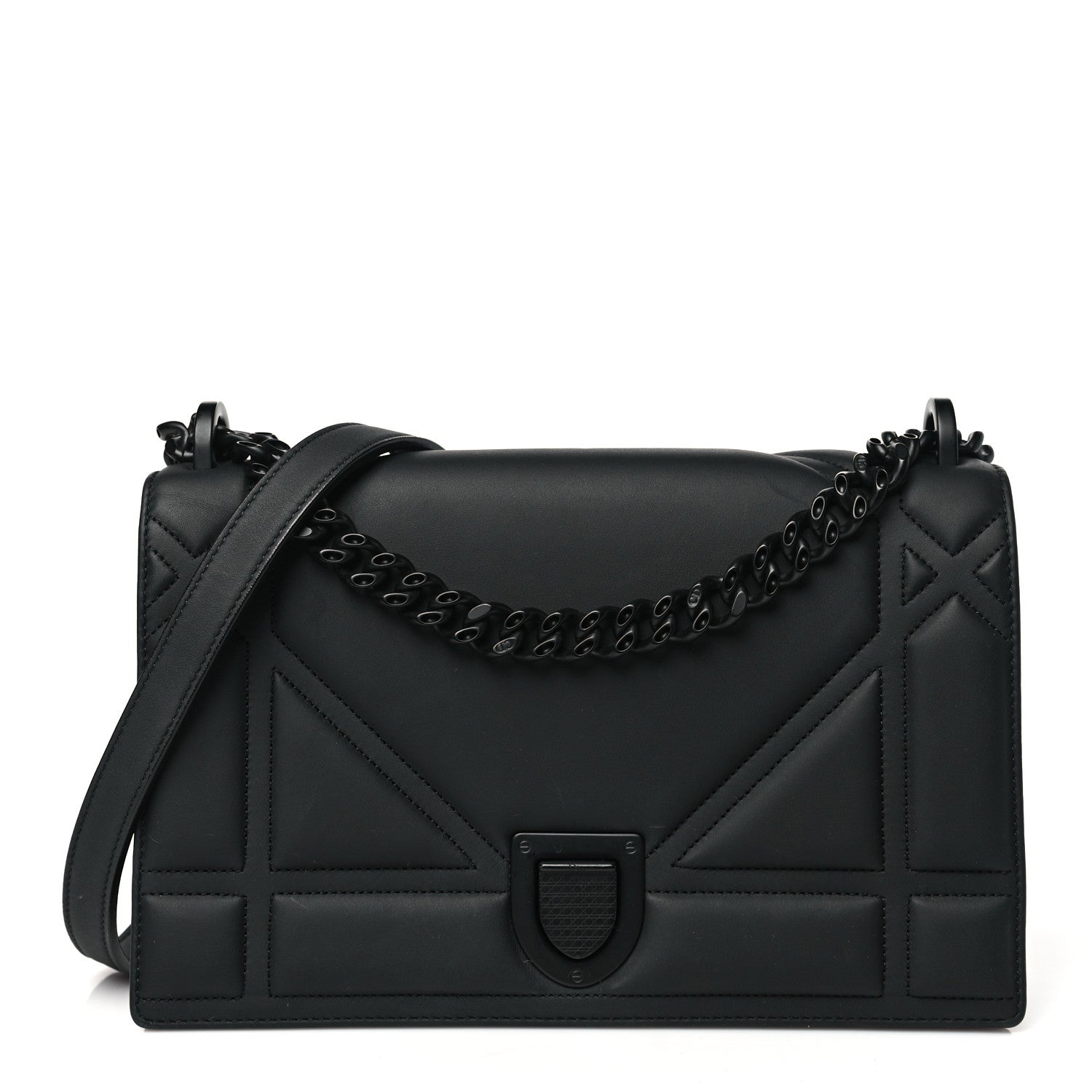 Christian Dior Ultra Matte Calfskin Studded Medium Diorama Flap Bag Black 1 of 11