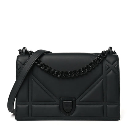 Christian Dior Ultra Matte Calfskin Studded Medium Diorama Flap Bag Black 1 of 11