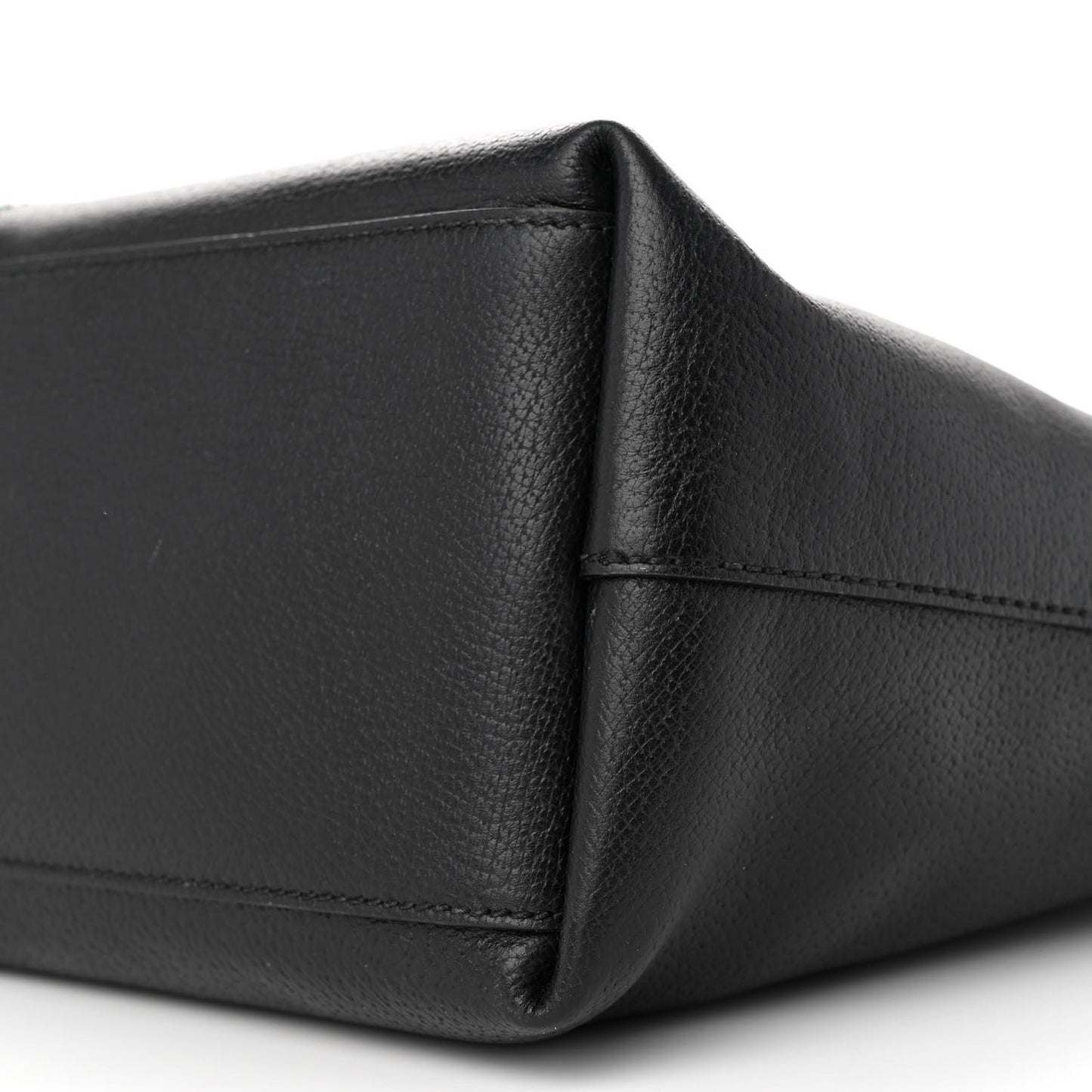 Textured Calfskin Web Medium Ophidia Shopping Tote Black
