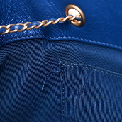 Chanel Calfskin Front Zip CC Drawstring Chain Drawstring Tote Blue 8 of 14