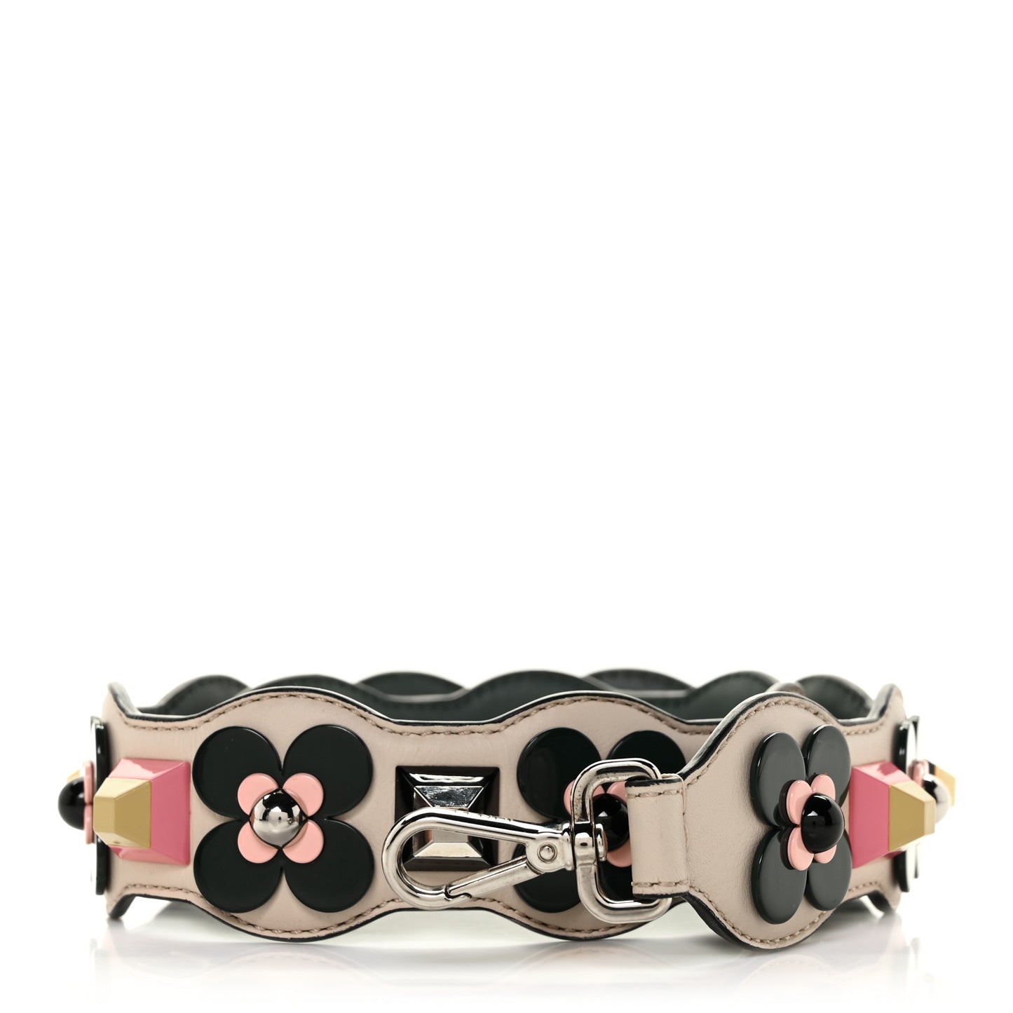 Vitello Dolce Plexiglass Flowerland Studded Strap You Camelia Multicolor
