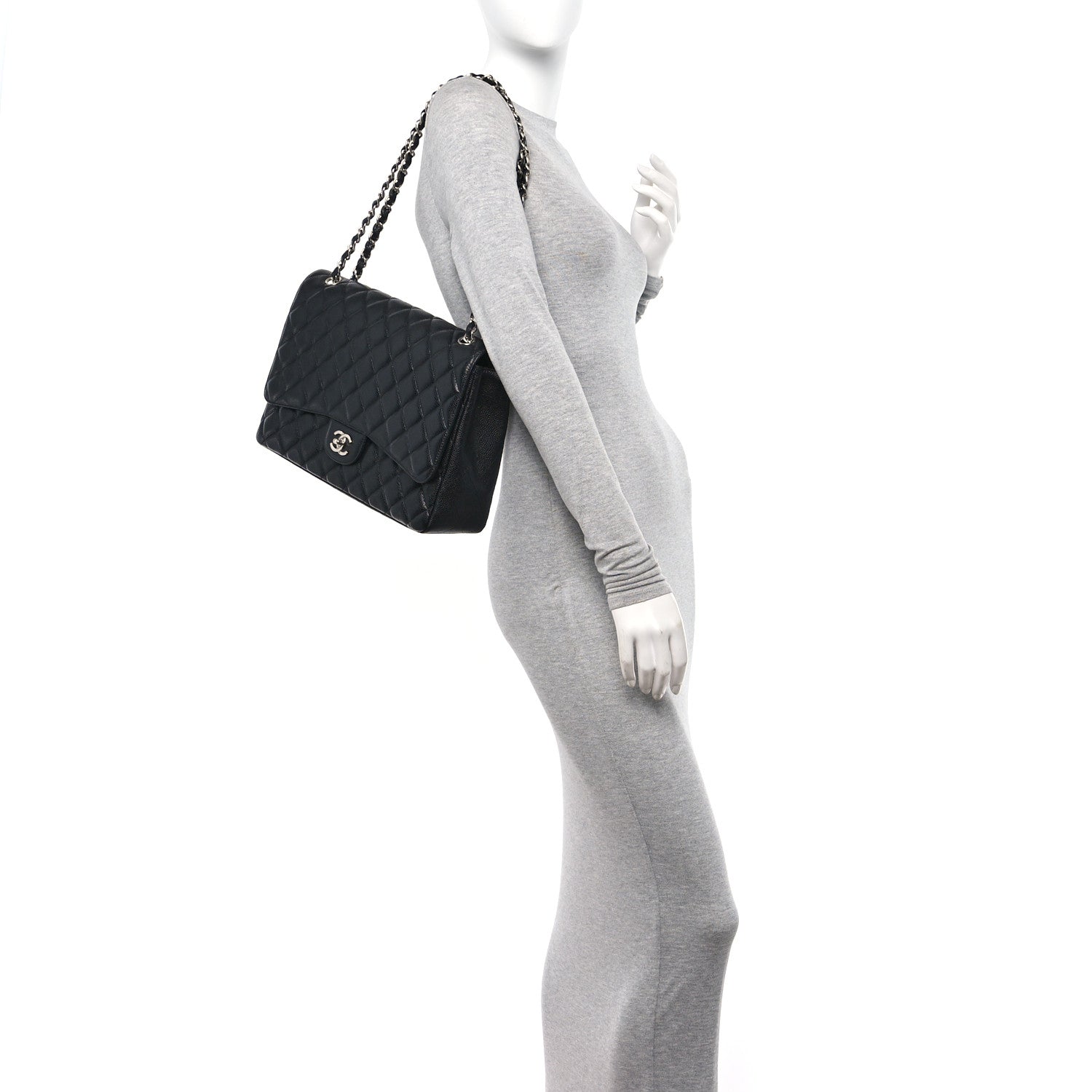 Chanel Caviar Quilted Maxi Single Flap Black 2 of 10