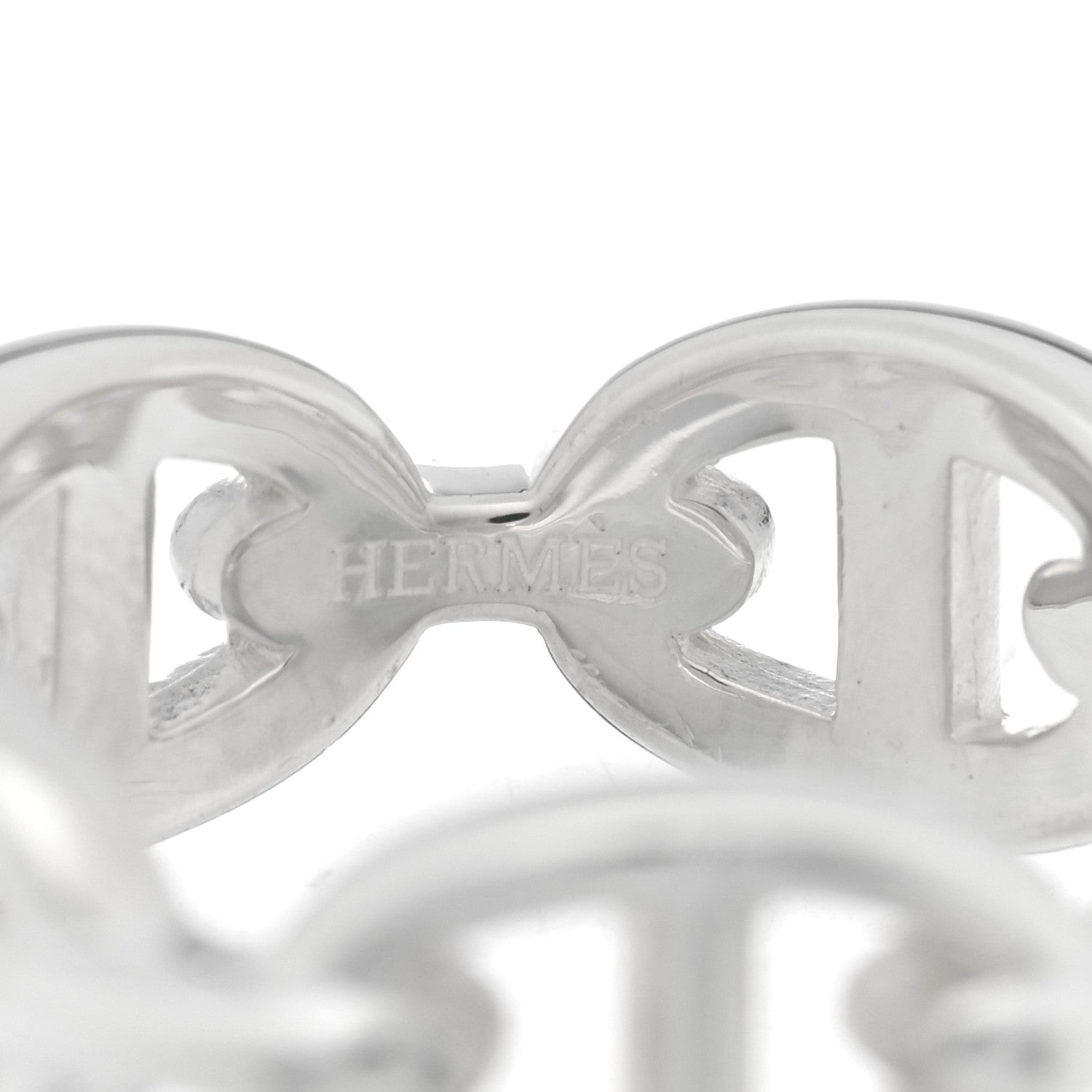 Hermes Sterling Silver PM Chaine d'Ancre Enchainee Band Ring 55 7.25 4 of 5