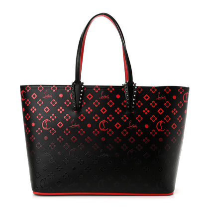 Christian Louboutin Perforated Calfskin Degrade Loubinthesky East West Cabata Tote Black Red 3 of 11