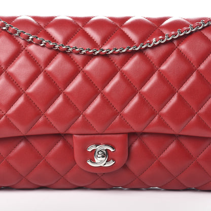 Chanel Lambskin Quilted Clutch With Chain Flap Red 8 of 10
