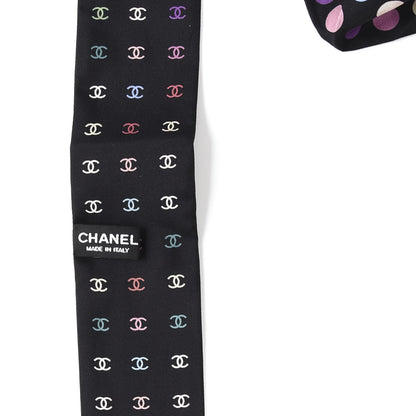 Chanel Silk Polka Dot CC Slim Bandeau Black Multicolor 4 of 4