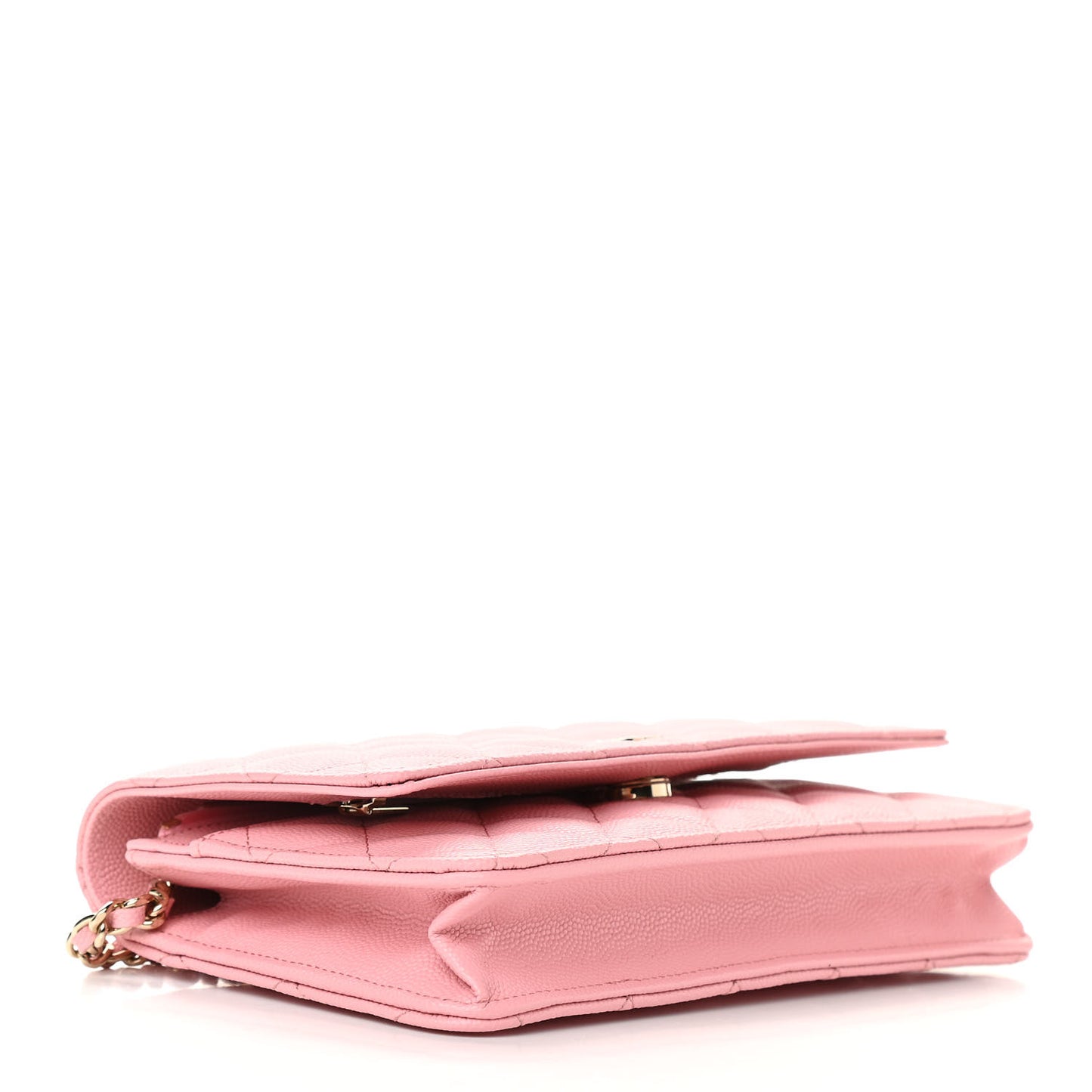Caviar Quilted Wallet on Chain WOC Light Pink