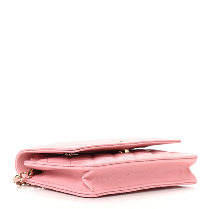 Chanel Caviar Quilted Wallet on Chain WOC Light Pink 4 of 12
