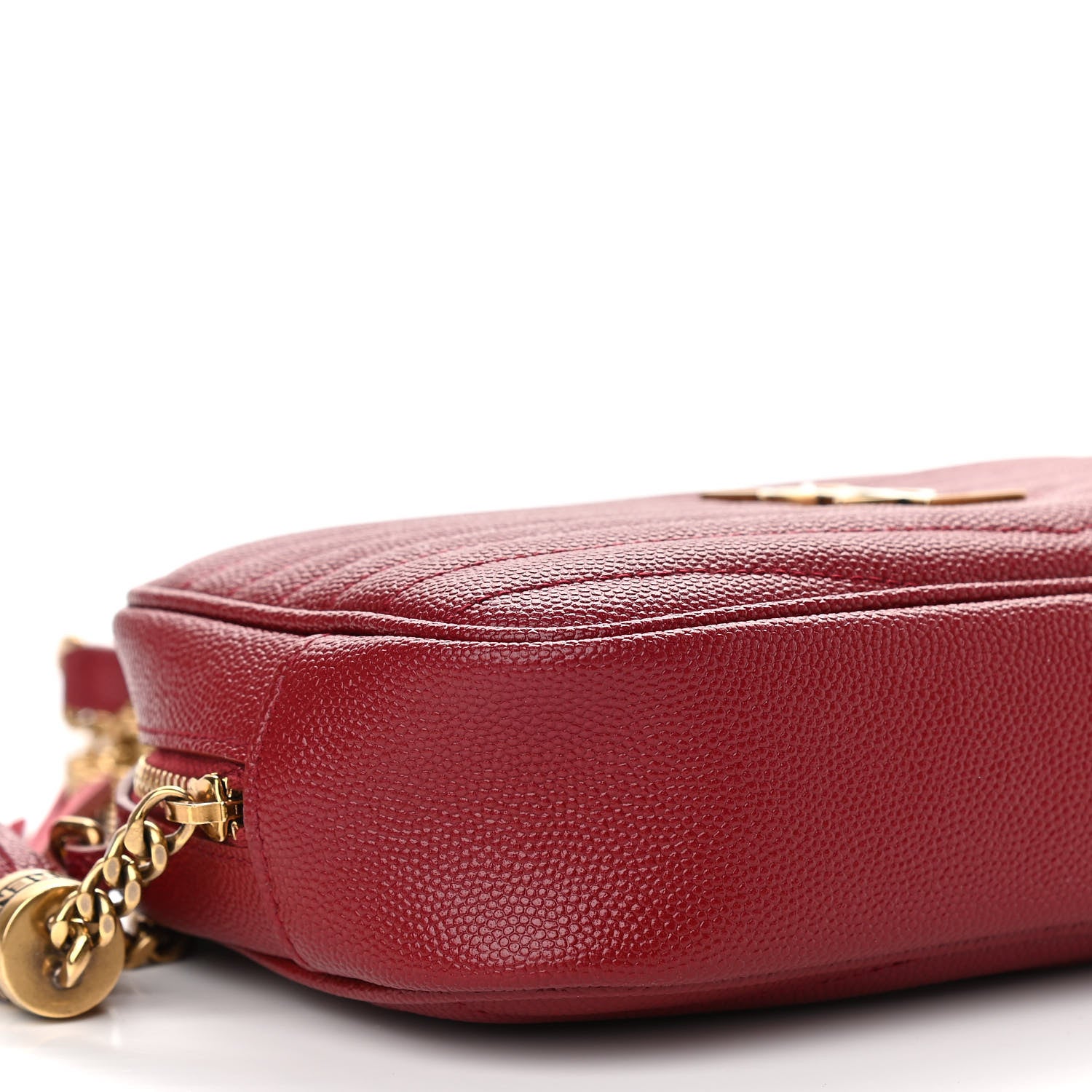 Saint Laurent Grain De Poudre Matelasse Monogram Mini Lou Camera Bag Opyum Red 9 of 12