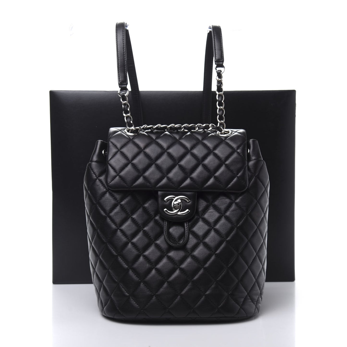 Lambskin Quilted Small Urban Spirit Backpack Black