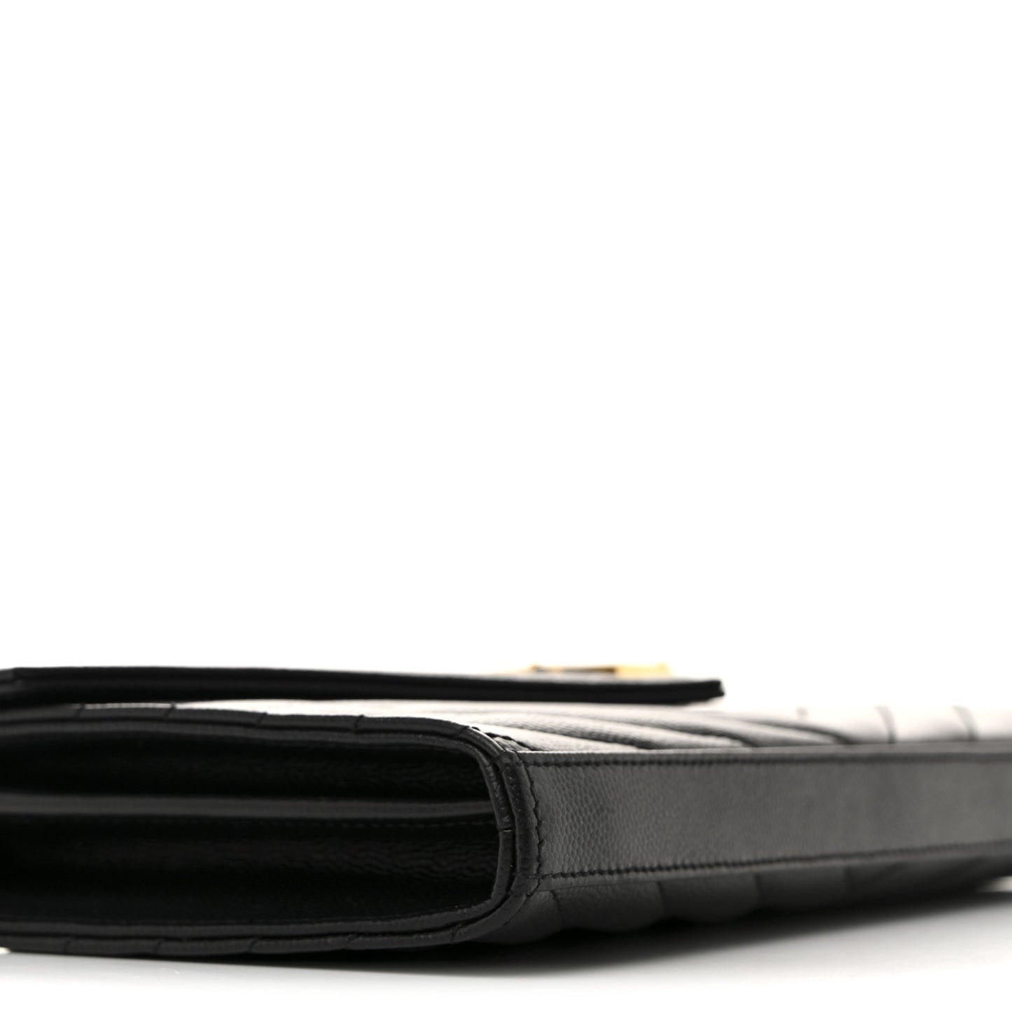 Grain De Poudre Matelasse Chevron Monogram Chain Wallet Black
