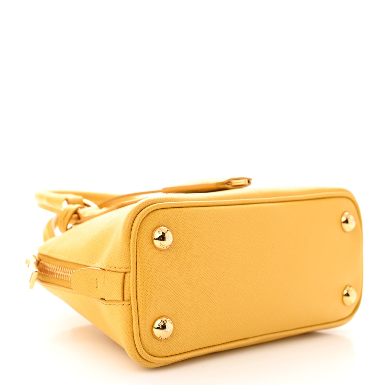 Prada Saffiano Lux Mini Promenade Tote Yellow 4 of 12