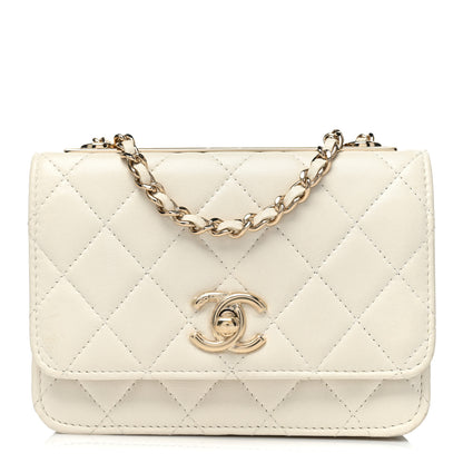 Chanel Lambskin Quilted Mini Trendy CC Wallet On Chain WOC White 1 of 14