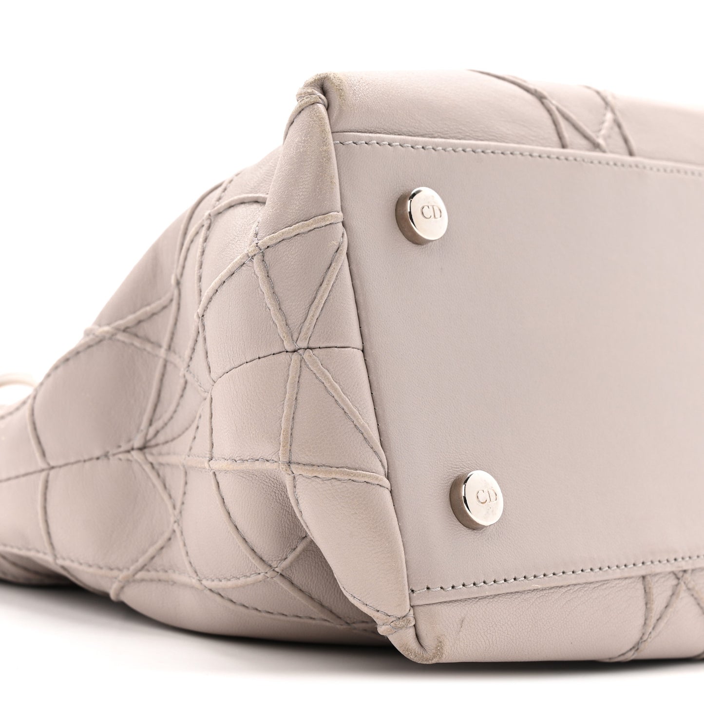 Lambskin Cannage Medium Granville Tote Grey