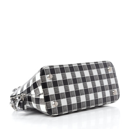 Balenciaga Calfskin Checked S Ville Top Handle Bag Black 4 of 11