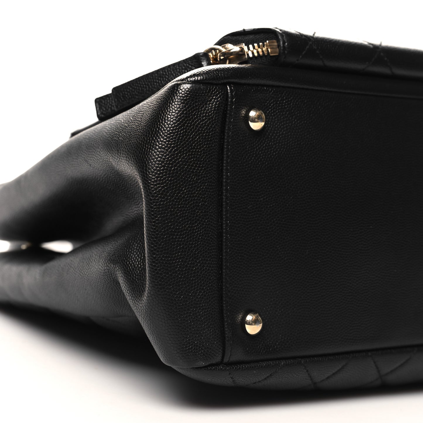 Caviar Quilted Large Business Affinity Shopping Bag Black