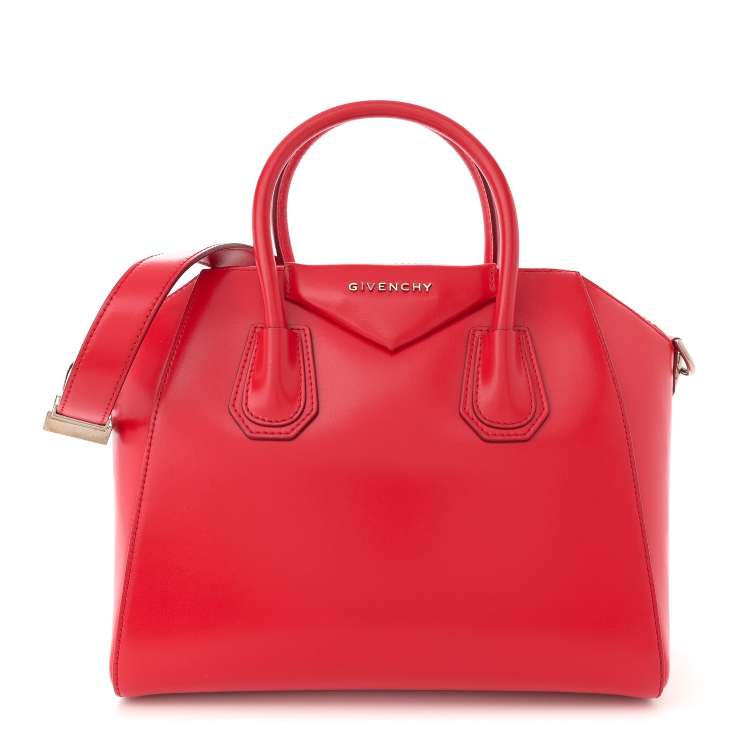 Shiny Lord Calfskin Small Antigona Medium Red