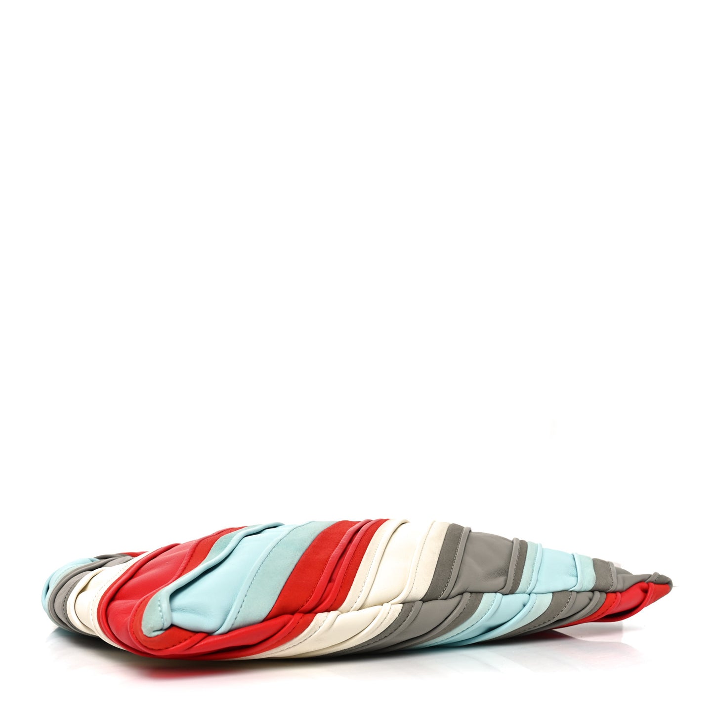 Calfskin Striped Small Hop Ivory Multicolor