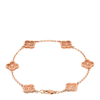 Van Cleef & Arpels 18K Rose Gold 6 Motifs Sweet Alhambra Bracelet 2 of 5