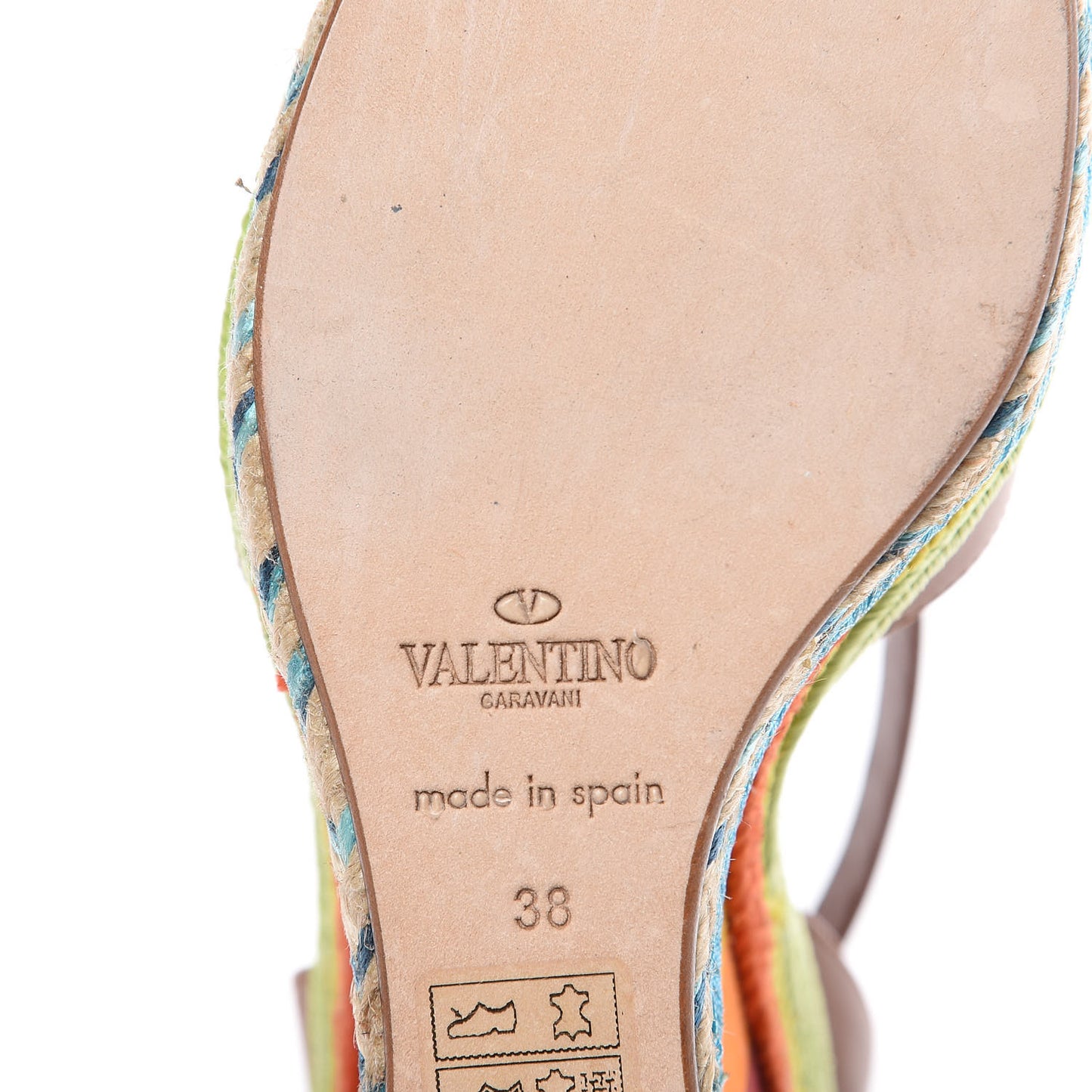 Calfskin Canvas Raffia Chevron Print 1973 Espadrille Wedge Sandals 38 Alpaca Multicolor