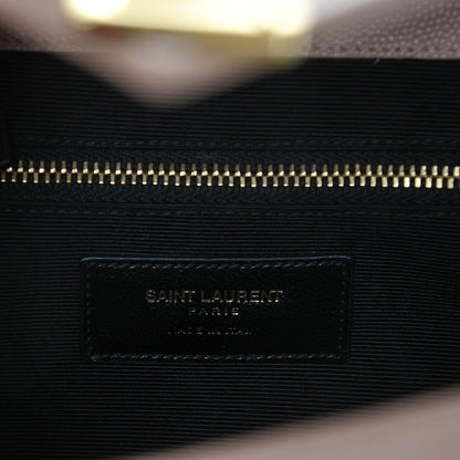 Saint Laurent Grain De Poudre Matelasse Chevron Large Monogram Satchel Light Dusty Rose 7 of 8