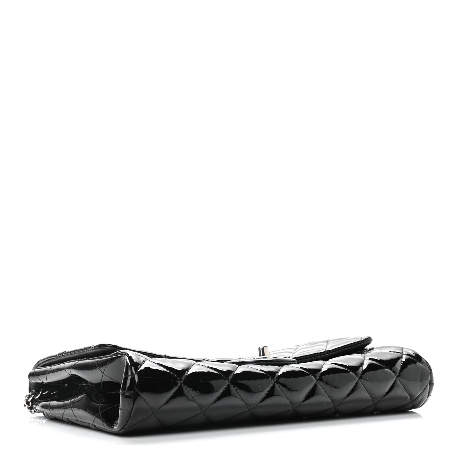 Chanel Patent Quilted Clutch with Chain Flap Black 4 of 11