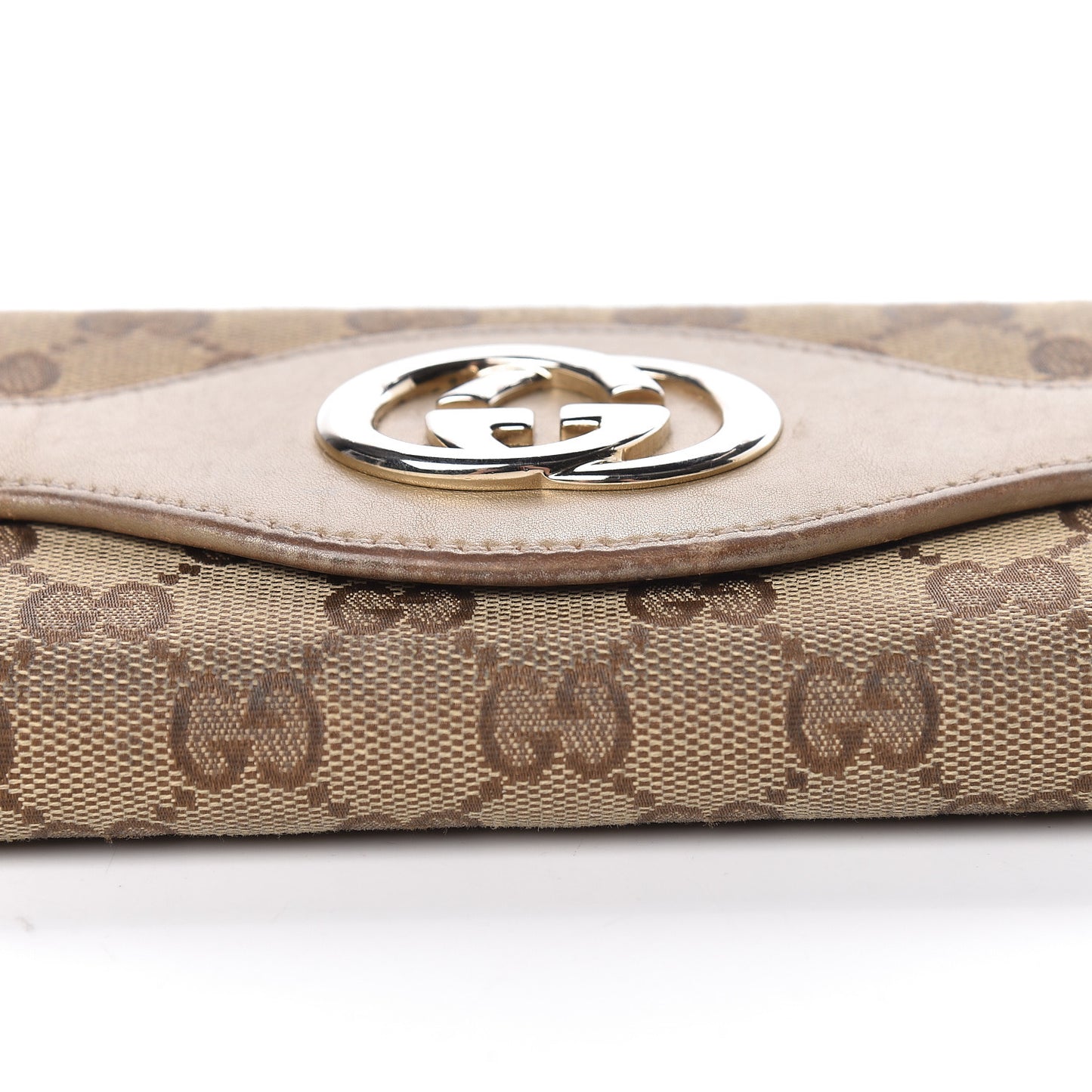 Monogram Margaux Calfskin Sukey Continental Wallet Beige Ebony Golden Beige