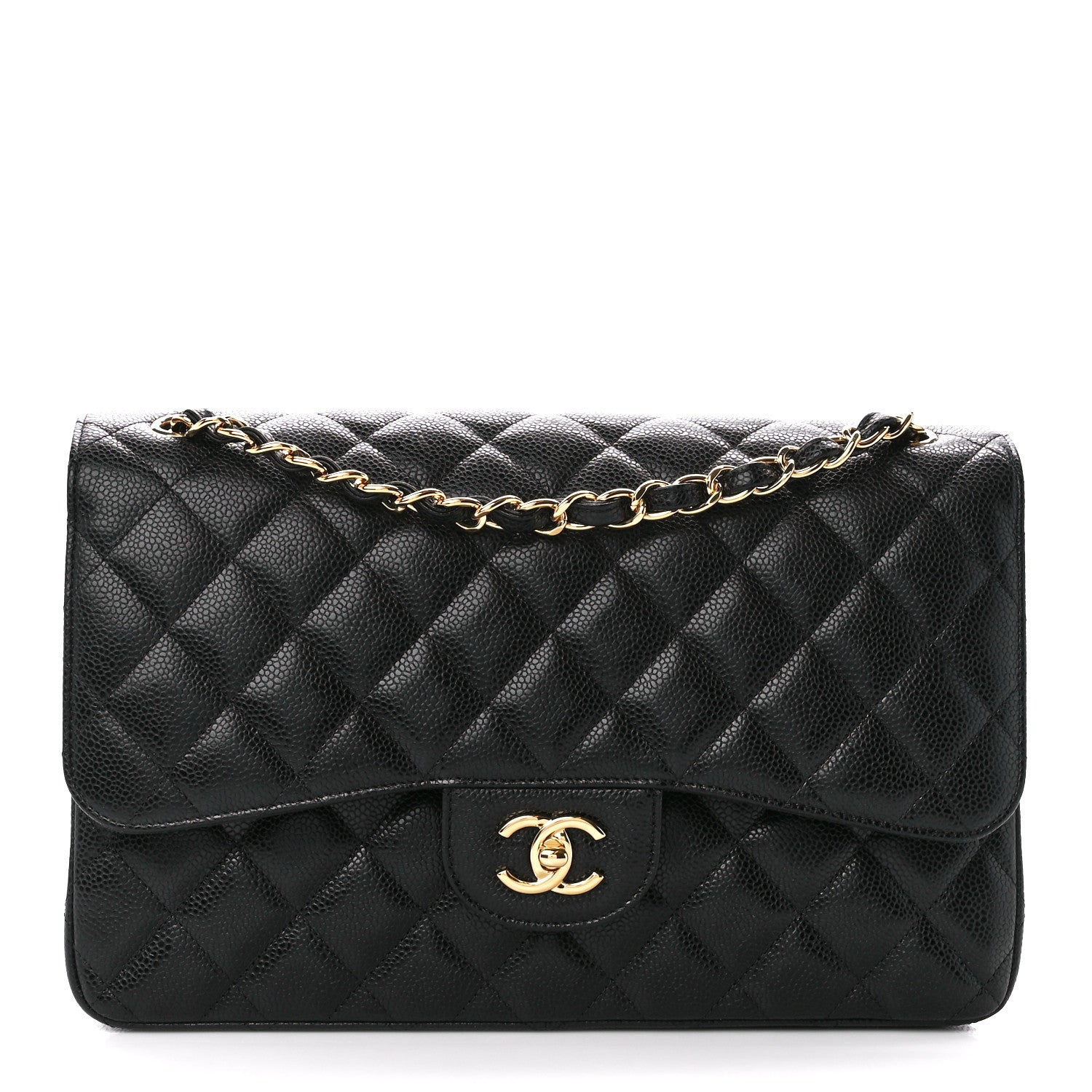 Chanel Caviar Quilted Jumbo Double Flap Black 1 of 12
