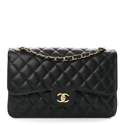 Chanel Caviar Quilted Jumbo Double Flap Black 1 of 12