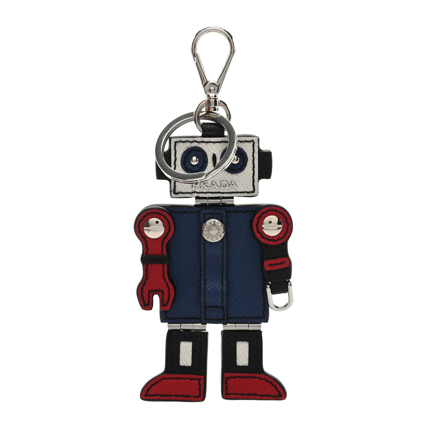 Saffiano Robot Keychain Bluette Fuoco