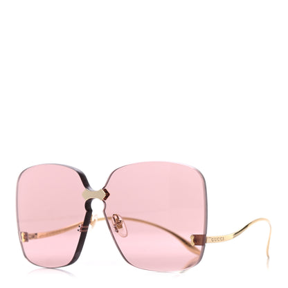 Gucci Rimless Sunglasses GG0352S Gold Flash Pink 1 of 8