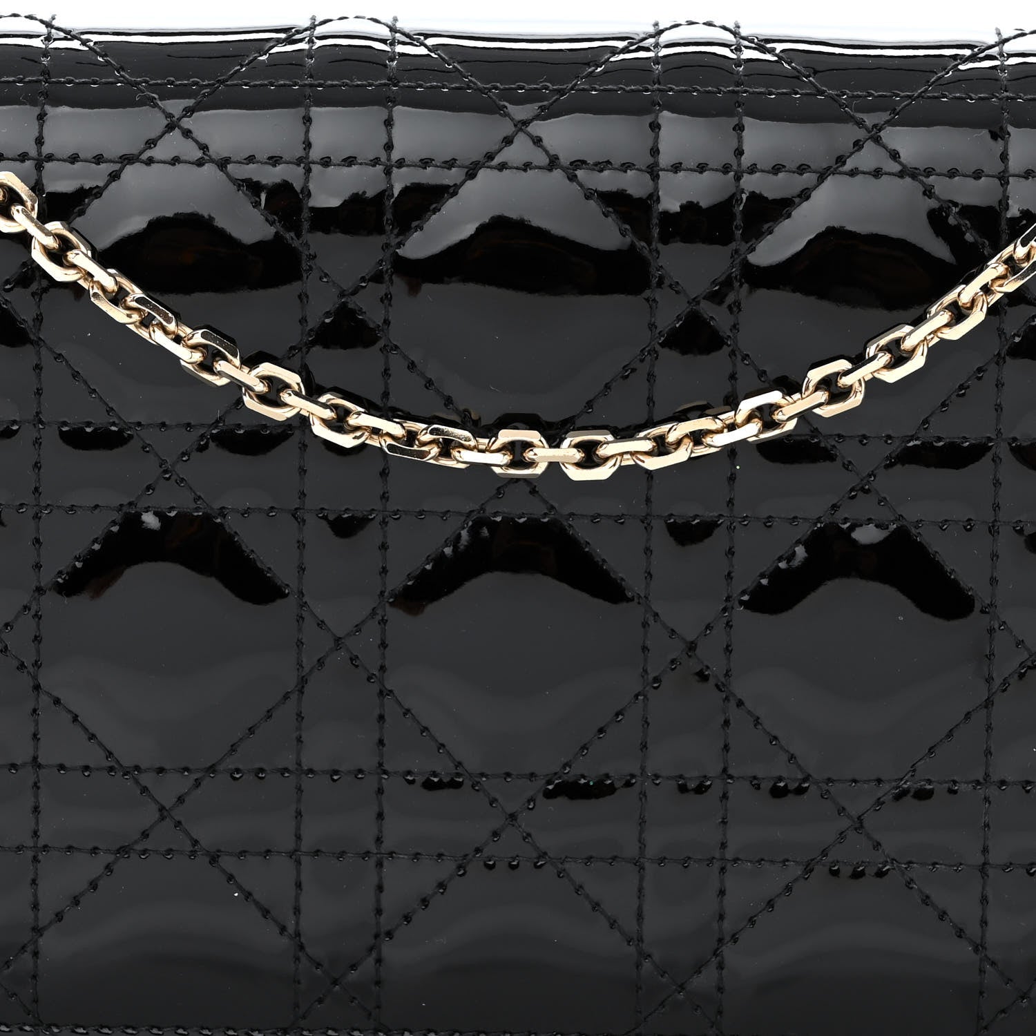 Christian Dior Patent Cannage Lady Dior Pouch Black 11 of 15
