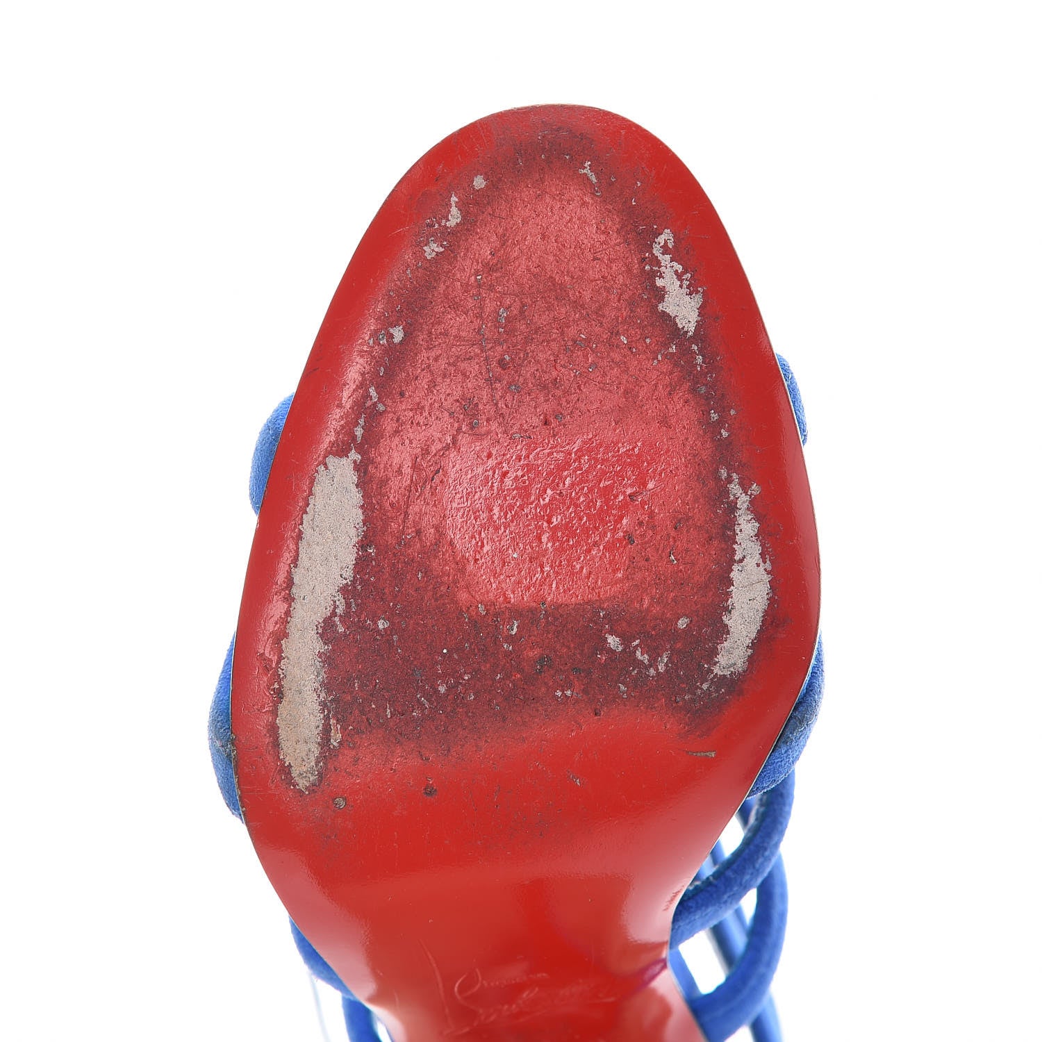 Christian Louboutin Suede Amazoulo 100 Lace Up Sandals 35 Electric 10 of 16