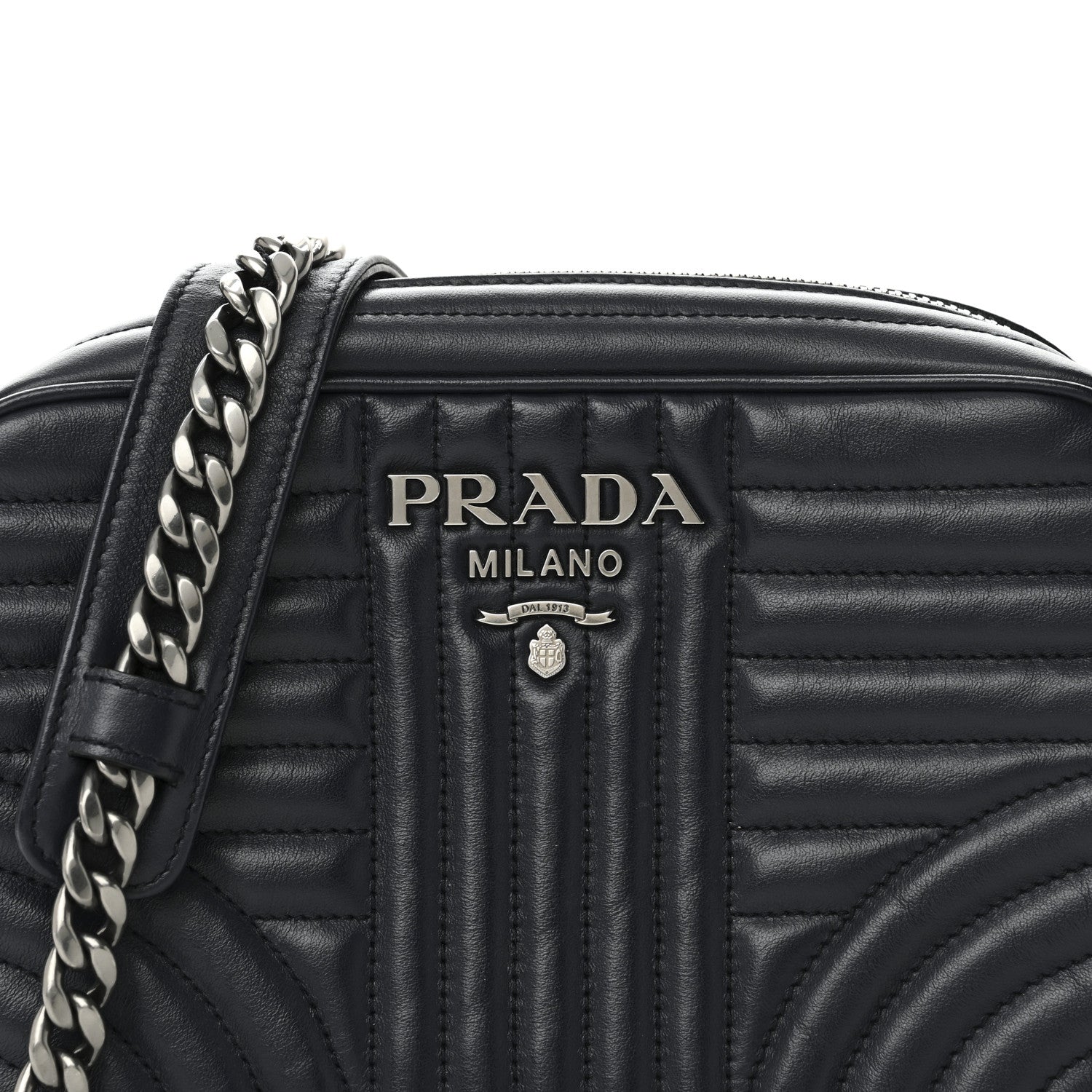 Prada Soft Calfskin Diagramme Camera Bag Baltico 8 of 10