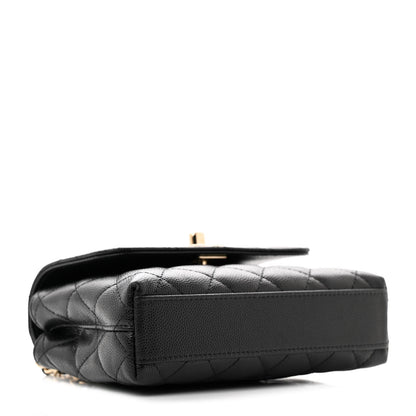 Chanel Caviar Quilted Coco Handle Clutch With Chain Black 4 of 10