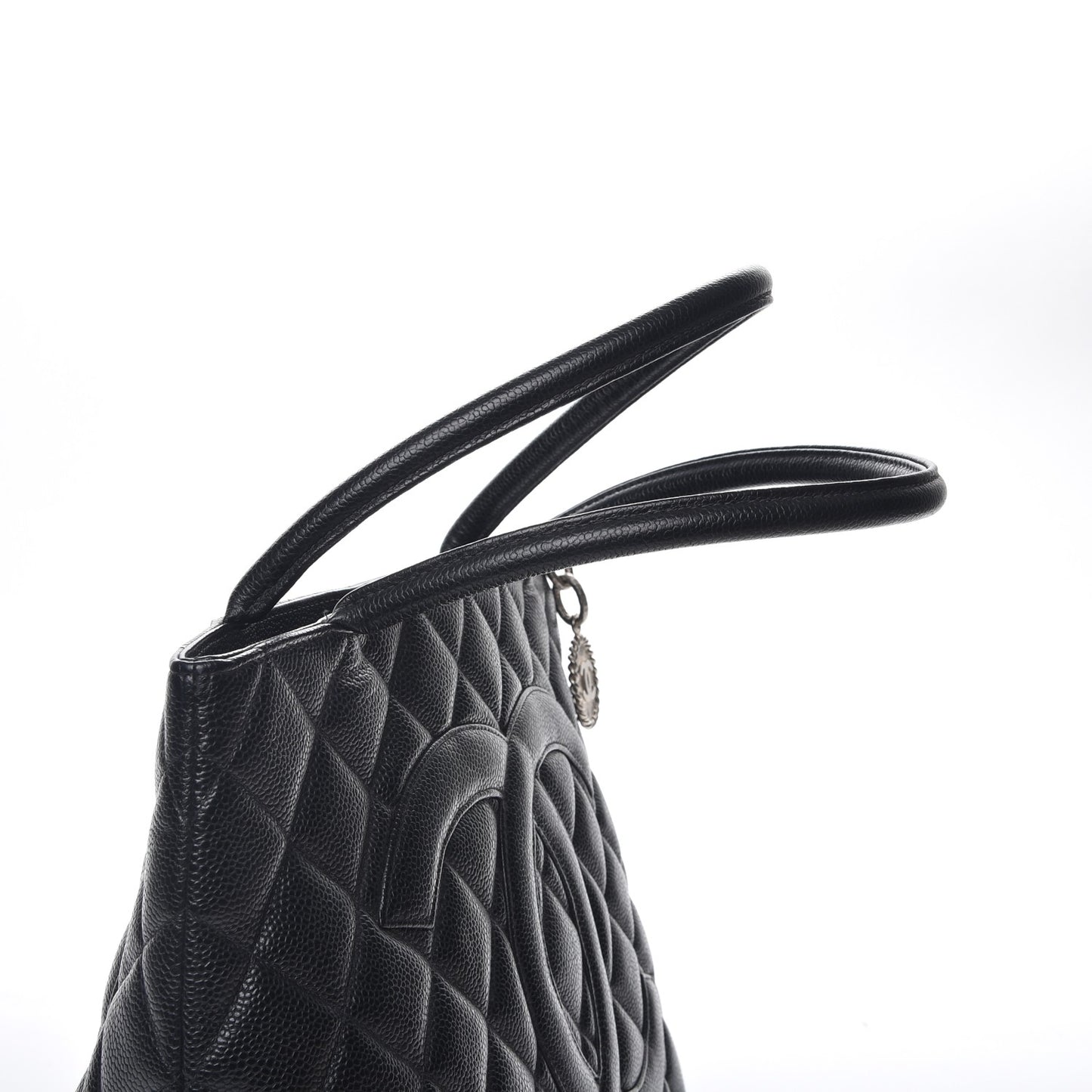 Caviar Quilted Medallion Tote Black