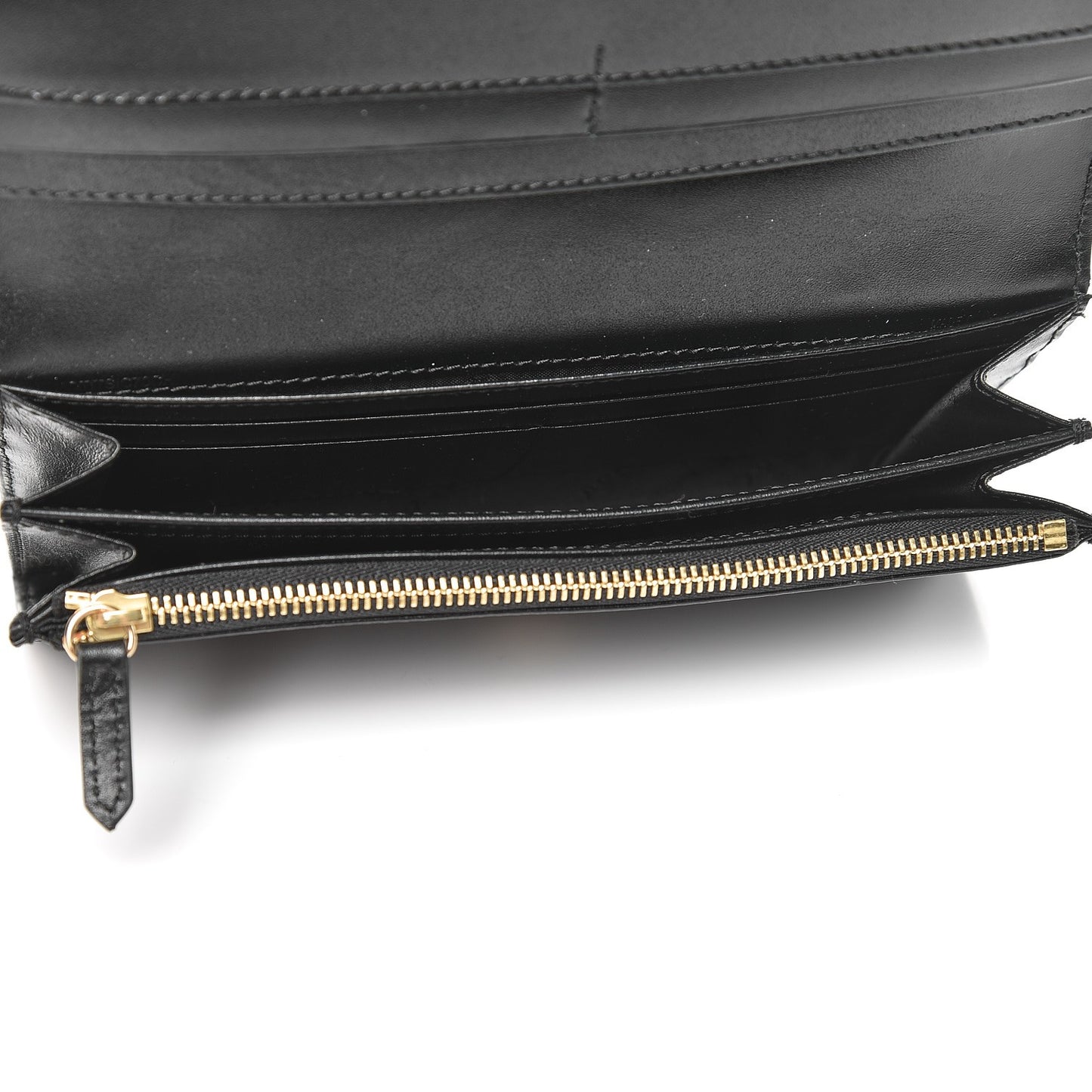 Signature Grain Calfskin Check Embossed Porter Continental Wallet Black