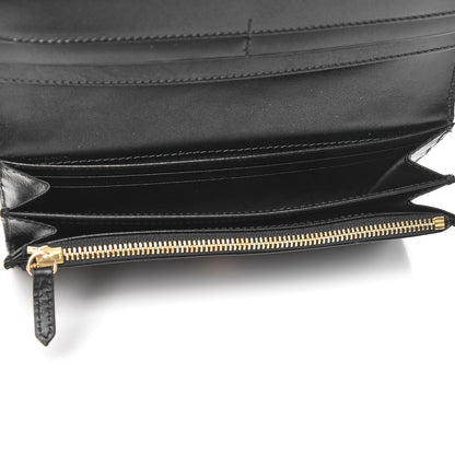 Burberry Signature Grain Calfskin Check Embossed Porter Continental Wallet Black 5 of 8