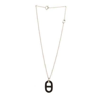 Hermes Vulcanium Chaine d'Ancre Necklace Silver Brun 3 of 6