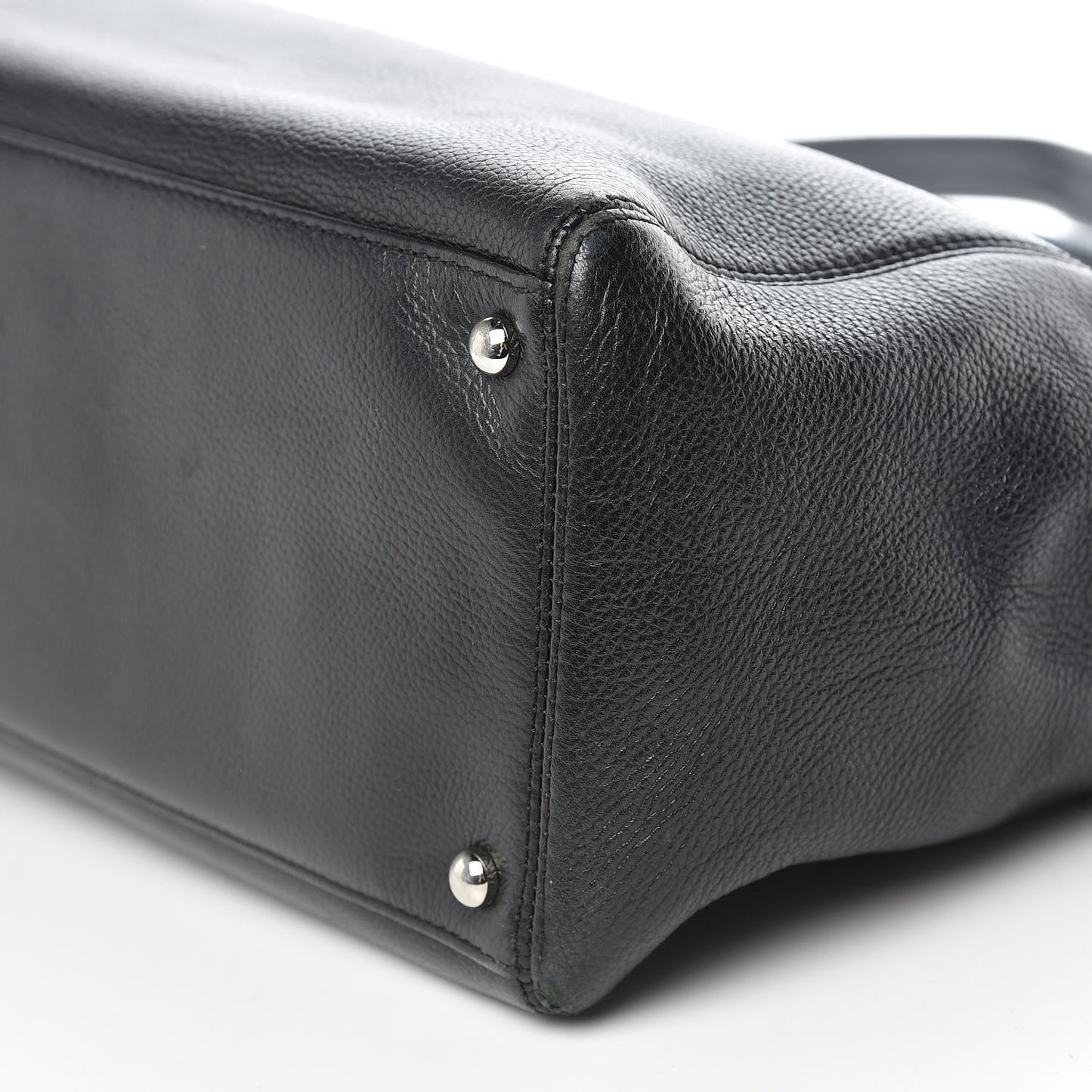 Calfskin Cerf Executive Shopper Tote Black
