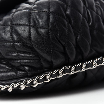 Chanel Washed Lambskin Quilted Large Chain Around Messenger Black 6 of 13