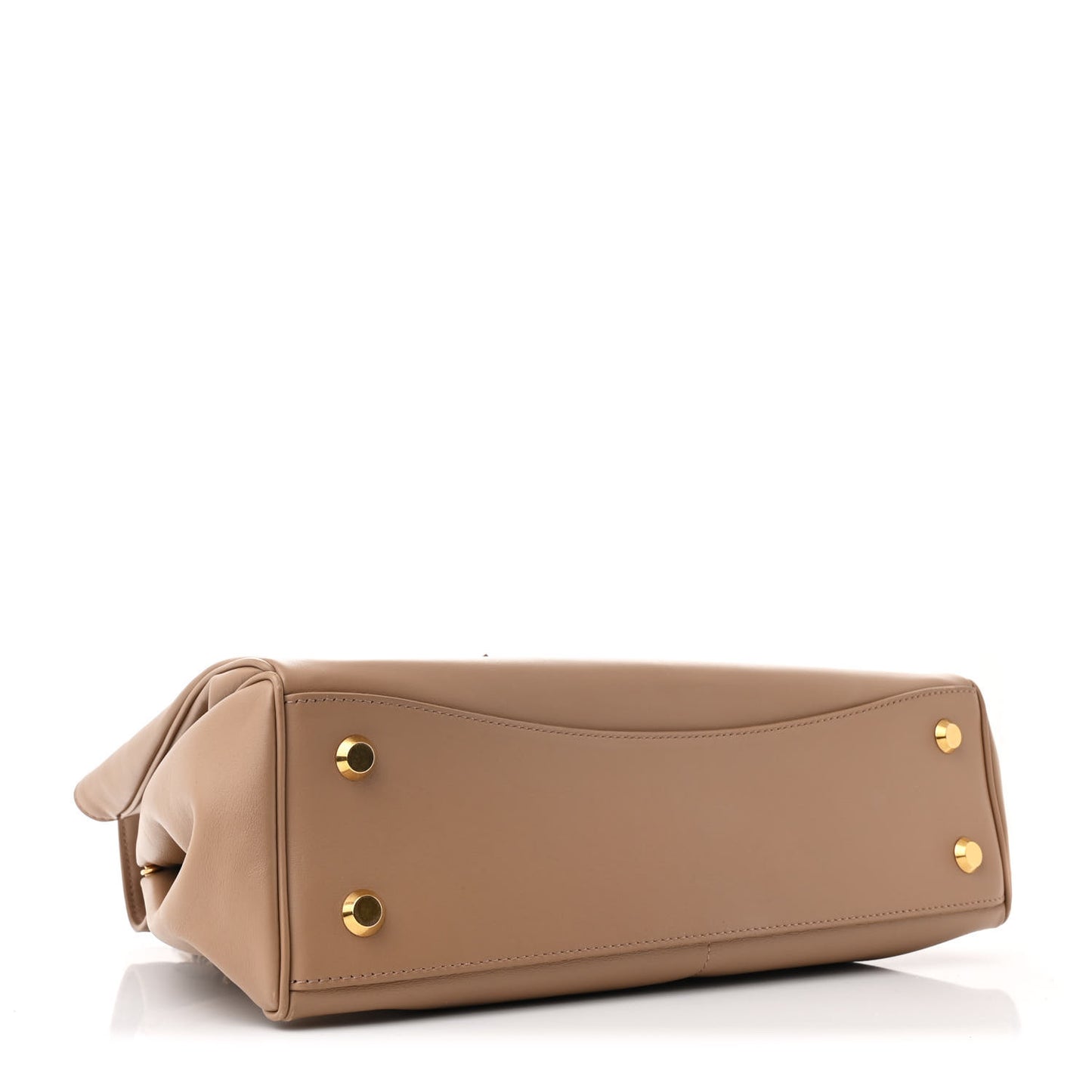 Natural Smooth Calfskin Medium Rodeo Top Handle Handbag Latte